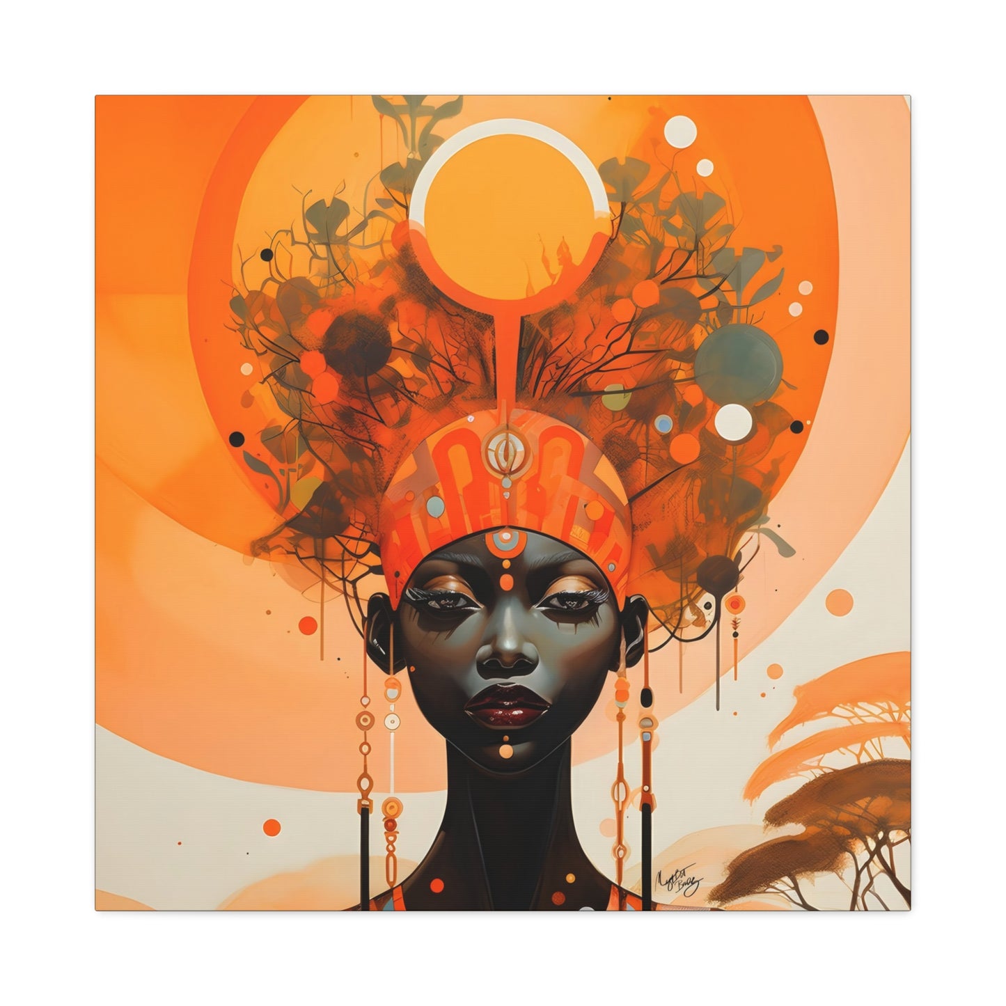 Beautiful Autumn Afternoon Black Woman Art Canvas Wall Print - Xtreme Shopper