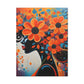 Flowery Thoughts Black Woman Art Canvas Wall Print