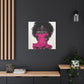 Pink Is My Color Black Woman Art Canvas Wall Print