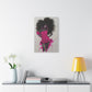 Model Perfect In Pink — Afrocentric Inspirational Black Woman Canvas Wall Art