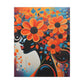 Flowery Thoughts Black Woman Art Canvas Wall Print