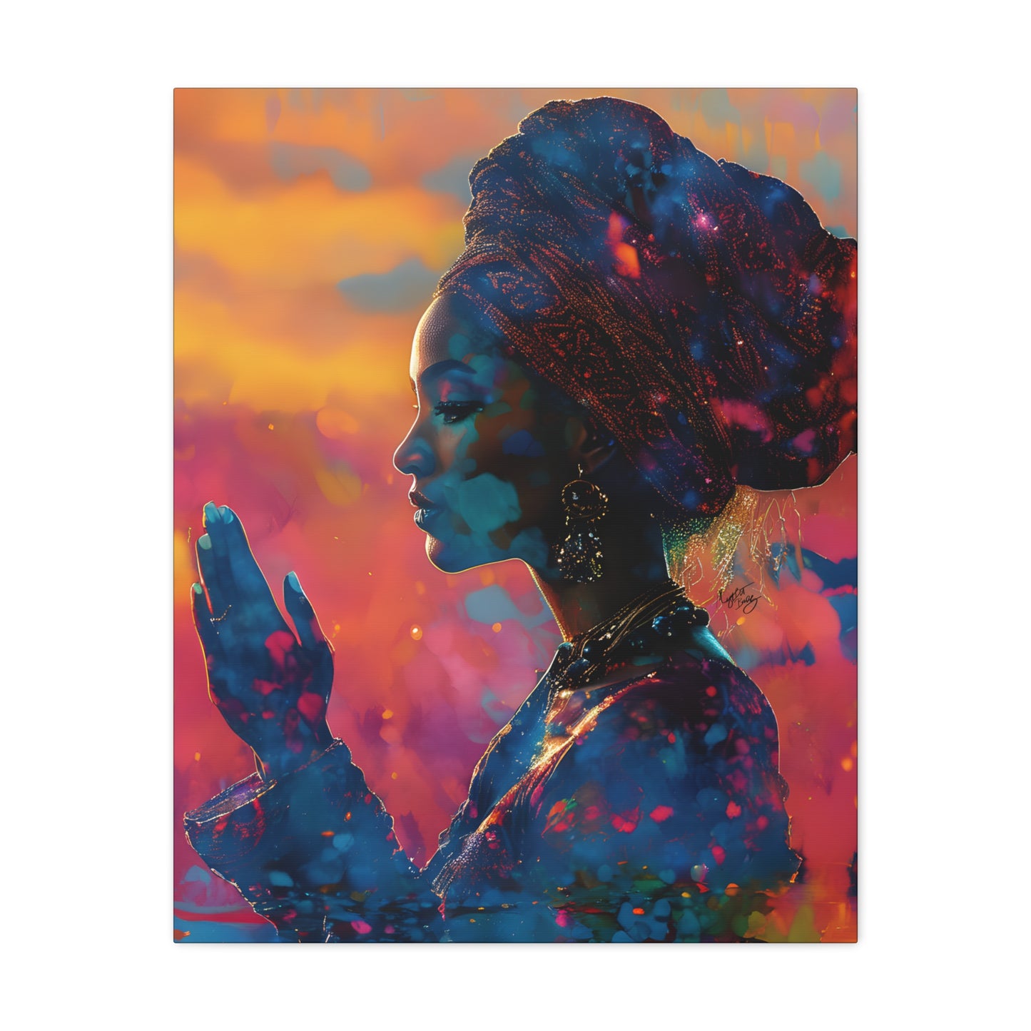 Manifest It Afrocentric Black Woman Art Canvas Wall Print - Xtreme Shopper