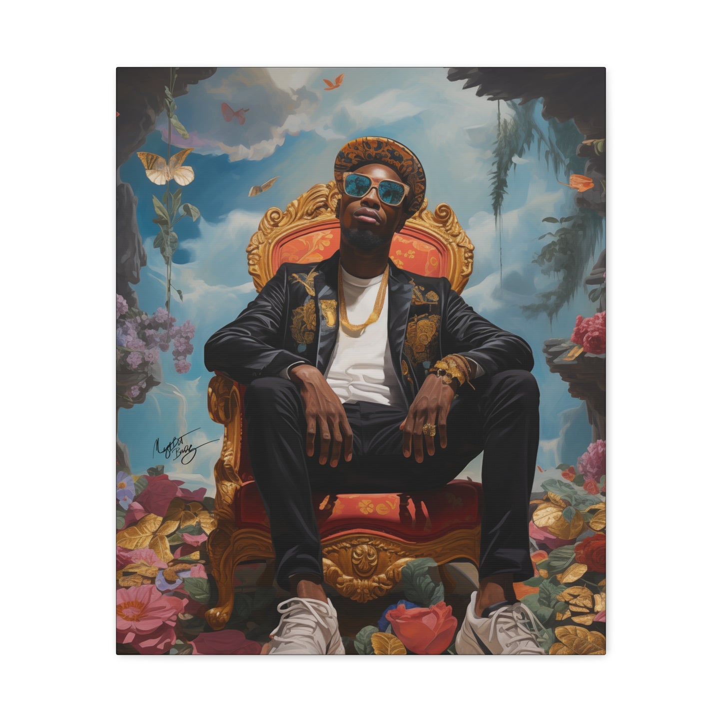 SurrealFlyism Afrocentric Black Man Art Canvas Wall Print