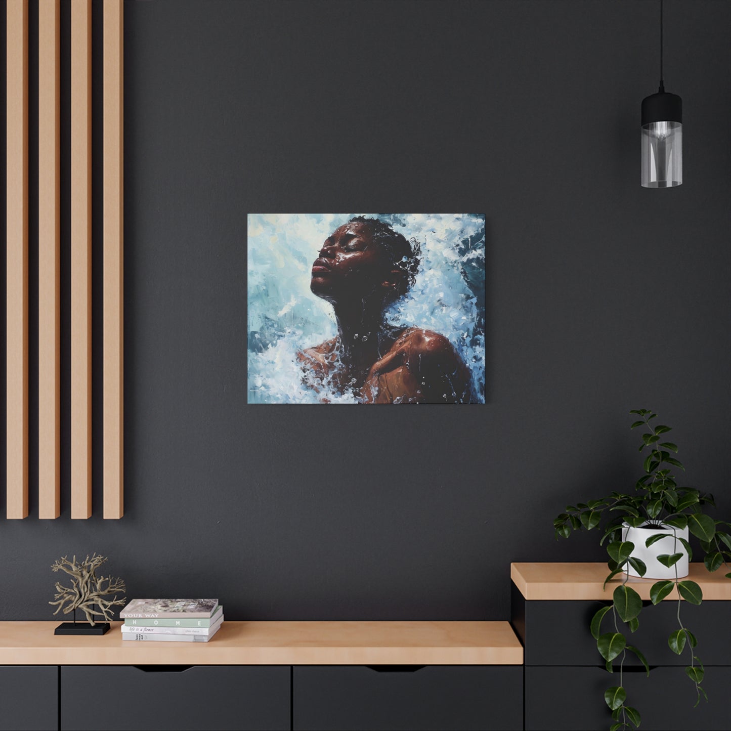 Refreshed Afrocentric Black Woman Art Canvas Wall Print