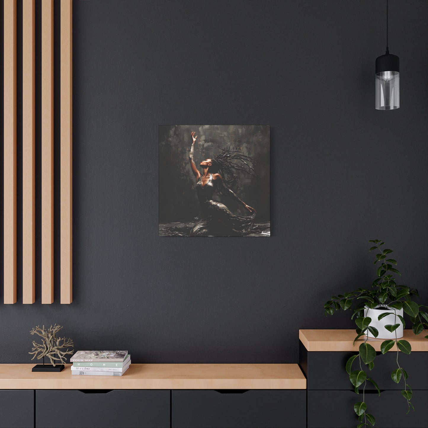 Dance In The Dark Afrocentric Black Woman Art Canvas Wall Print