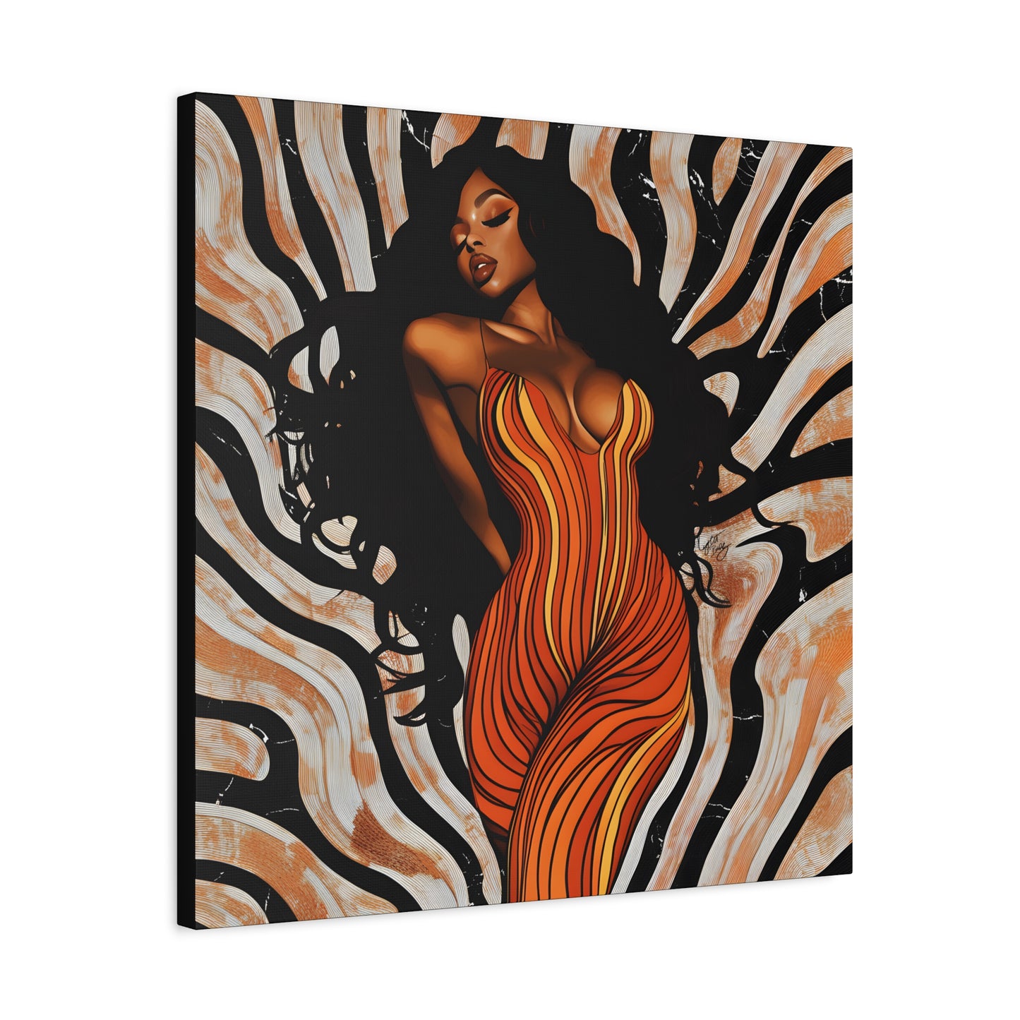 The Rhythm Is In Me Afrocentric Black Woman Art Canvas Wall Print - Xtreme Shopper