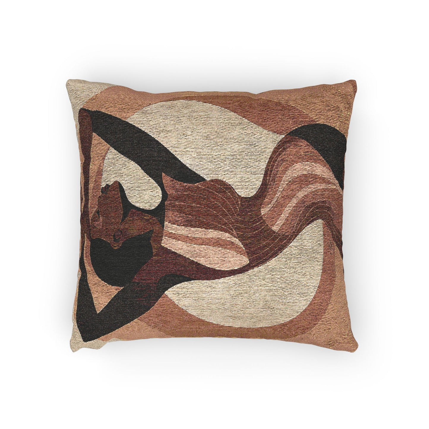 Retro Feelings Black Women Woven Pillow