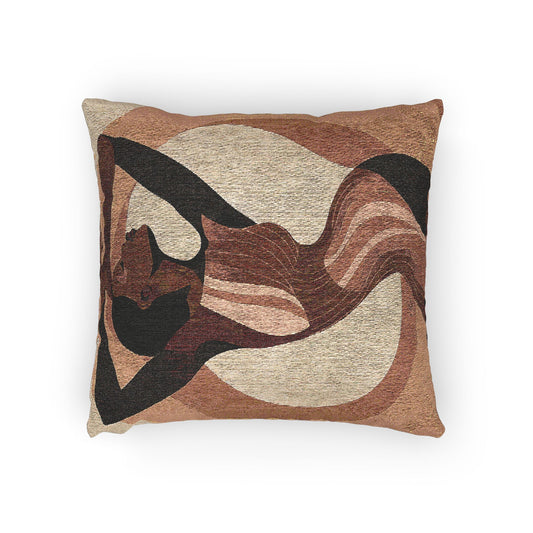 Retro Feelings Black Women Woven Pillow