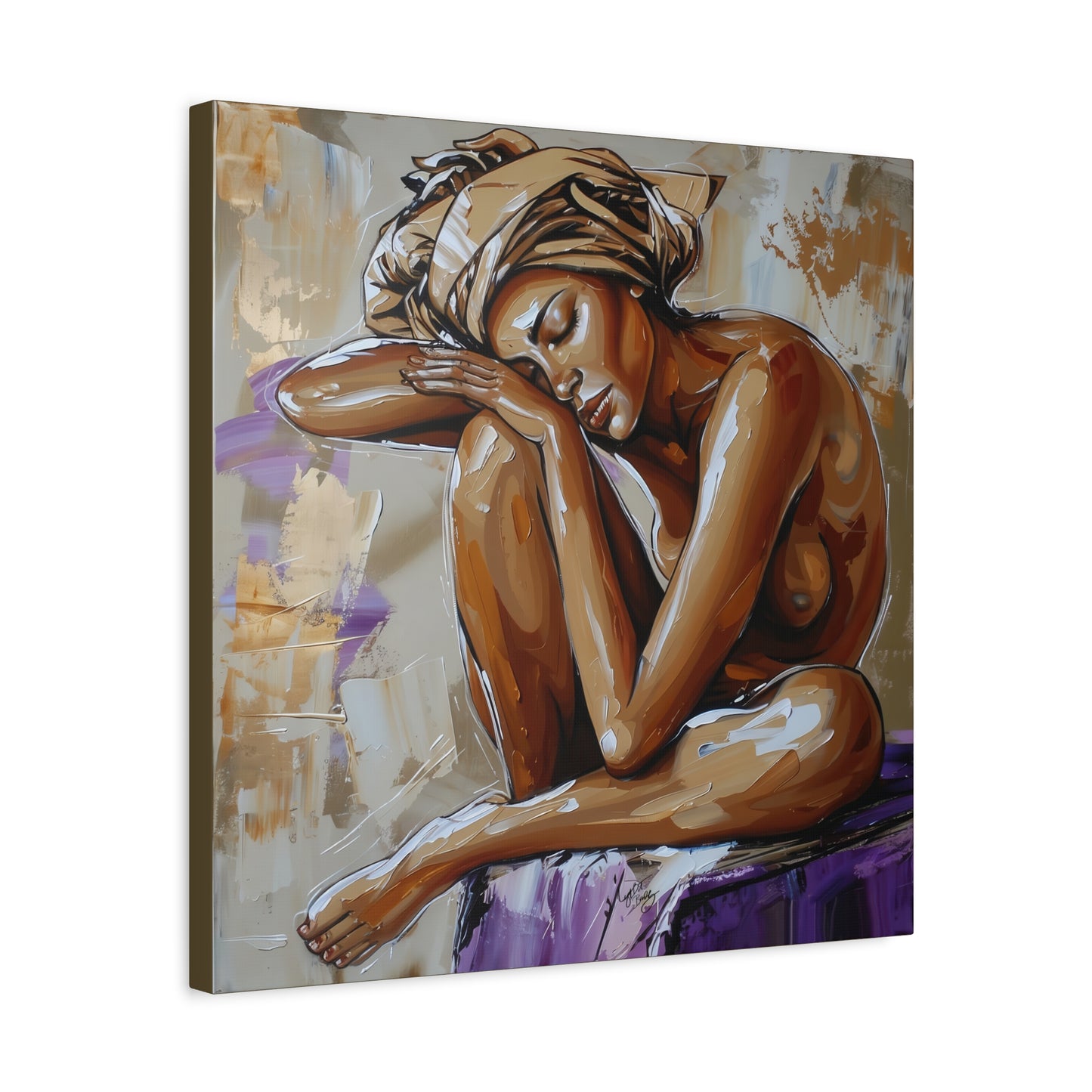 Home Alone Black Woman Art Canvas Wall Print