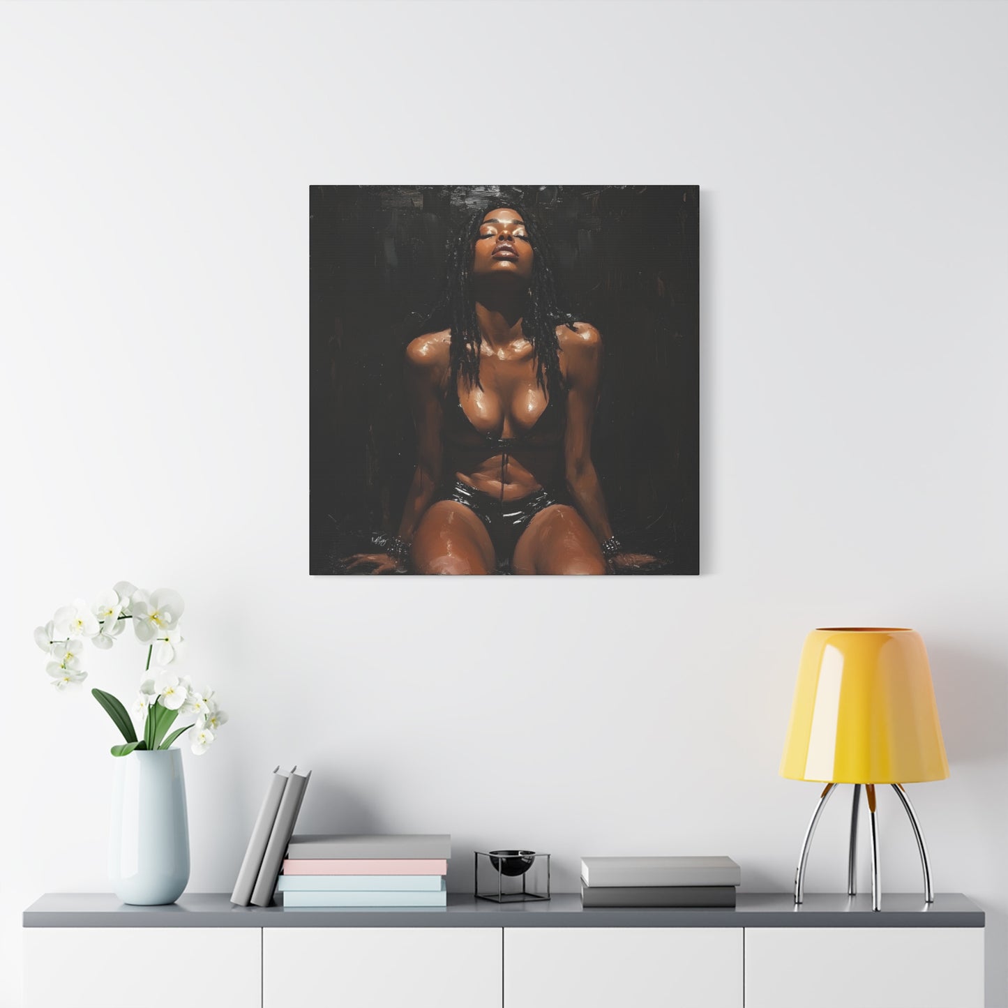 At The End Of The Day Afrocentric Black Woman Art Canvas Wall Print