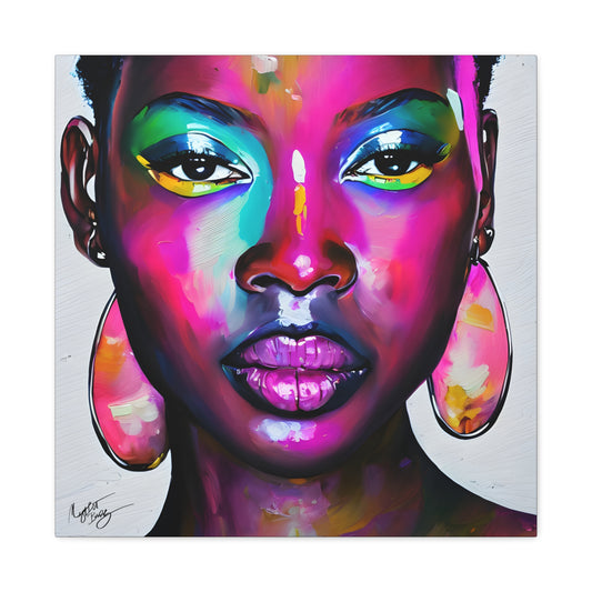 Malika Knows Afrocentric Black Woman Abstract Art Canvas Wall Print