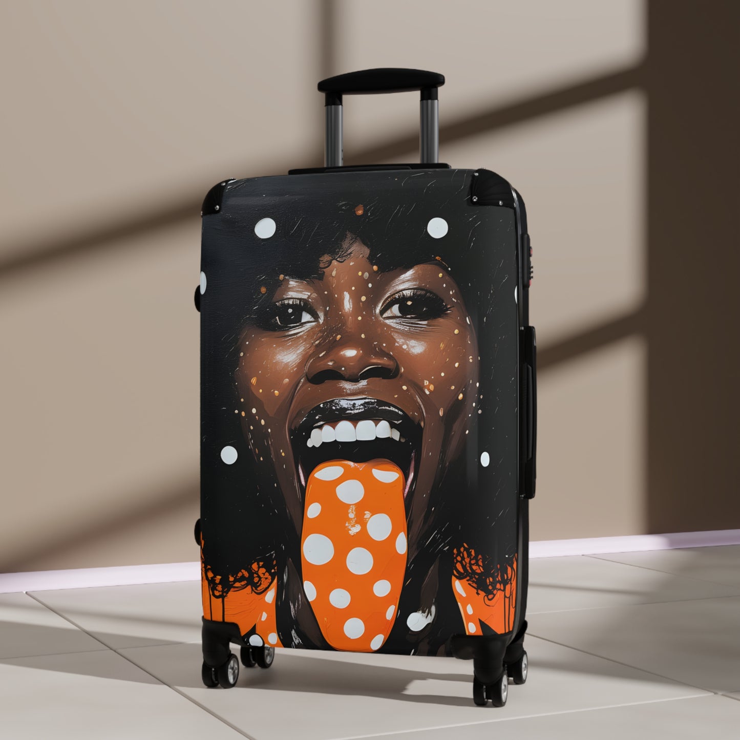Gossip Girl Black Woman Art Hardshell Hardside Lockable Spinner Suitcase