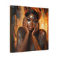 Hello Afrocentric Black Woman Art Canvas Wall Print