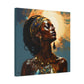 Worship The Sun Afrocentric Black Woman Art Canvas Wall Print