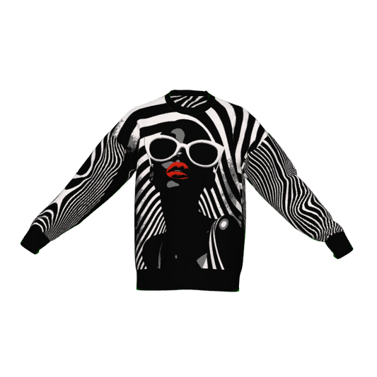 In Black and White Afrocentric Black Woman Crewneck Sweater