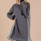 Ces Femme Striped Patchwork Round Neck Terry Sweatshirt Dress - Xtreme Shopper