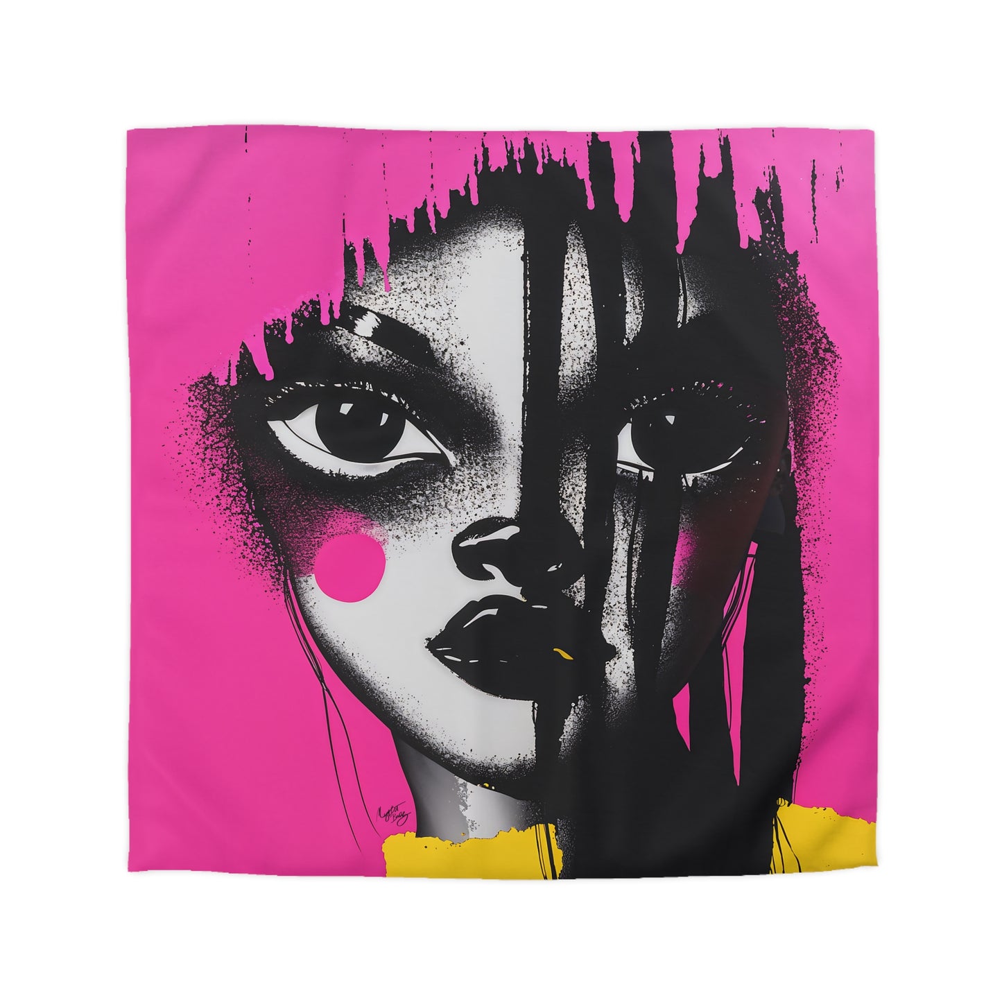 Oversized Thoughts Abstract Black Art Microfiber Duvet Cover