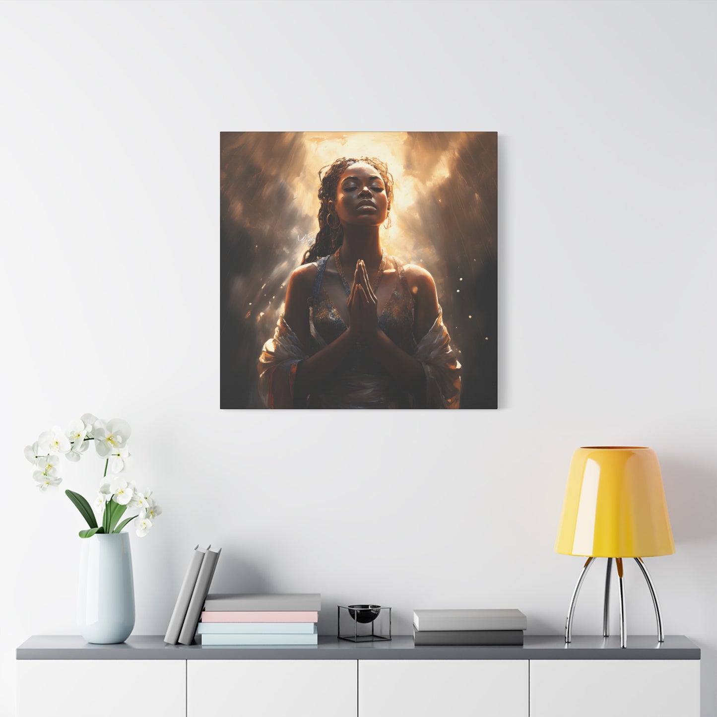 Please Listen To My Prayers Afrocentric Black Inspirational Spiritual Art Canvas Wall Print - Xtreme Shopper