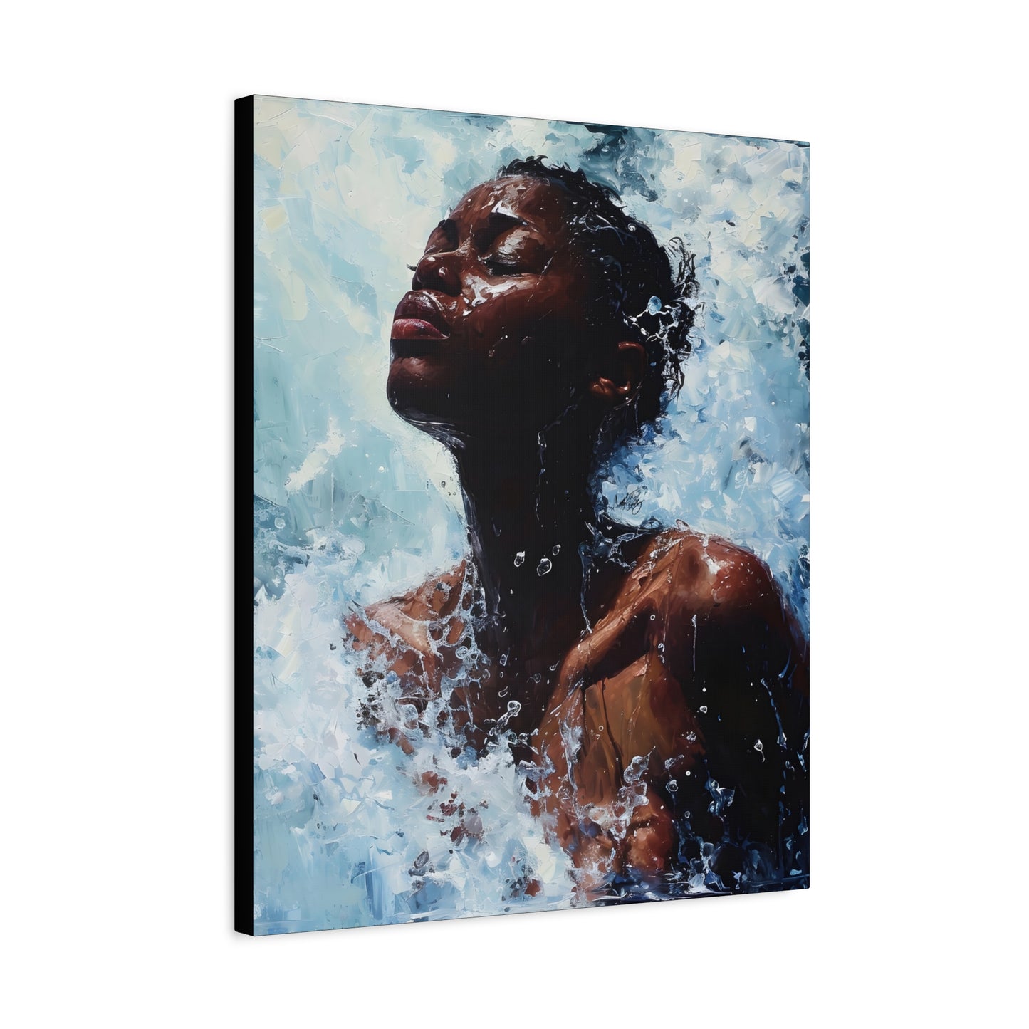 Refreshed Afrocentric Black Woman Art Canvas Wall Print