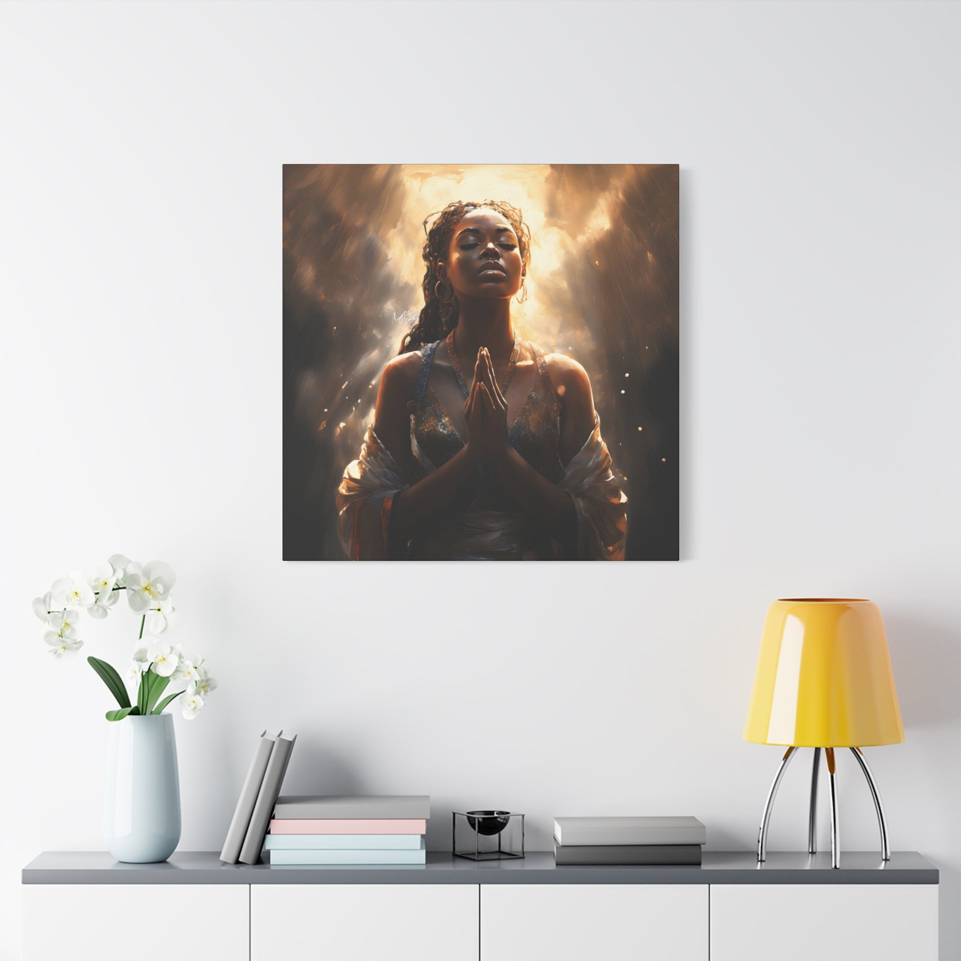 Please Listen To My Prayers Afrocentric Black Inspirational Spiritual Art Canvas Wall Print - Xtreme Shopper