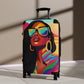 Vacay Vibes Black Woman Art Hardshell Hardside Lockable Spinner Suitcase Luggage