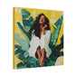 It's A Beautiful Day Afrocentric Black Woman Abstract Art Canvas Wall Print