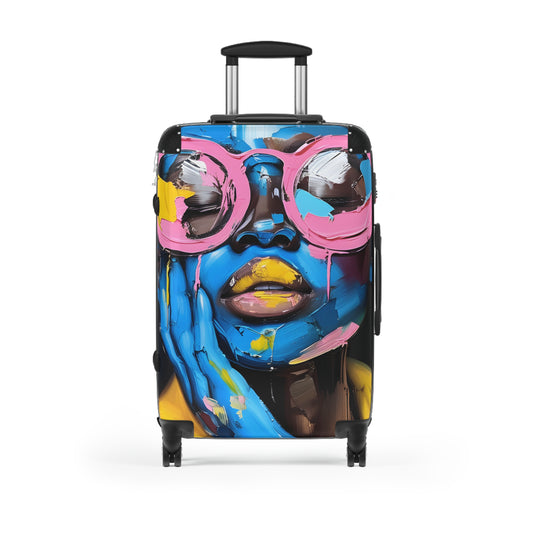 Painted In Sight Black Woman Art Hardshell Hardside Lockable Spinner Suitcase