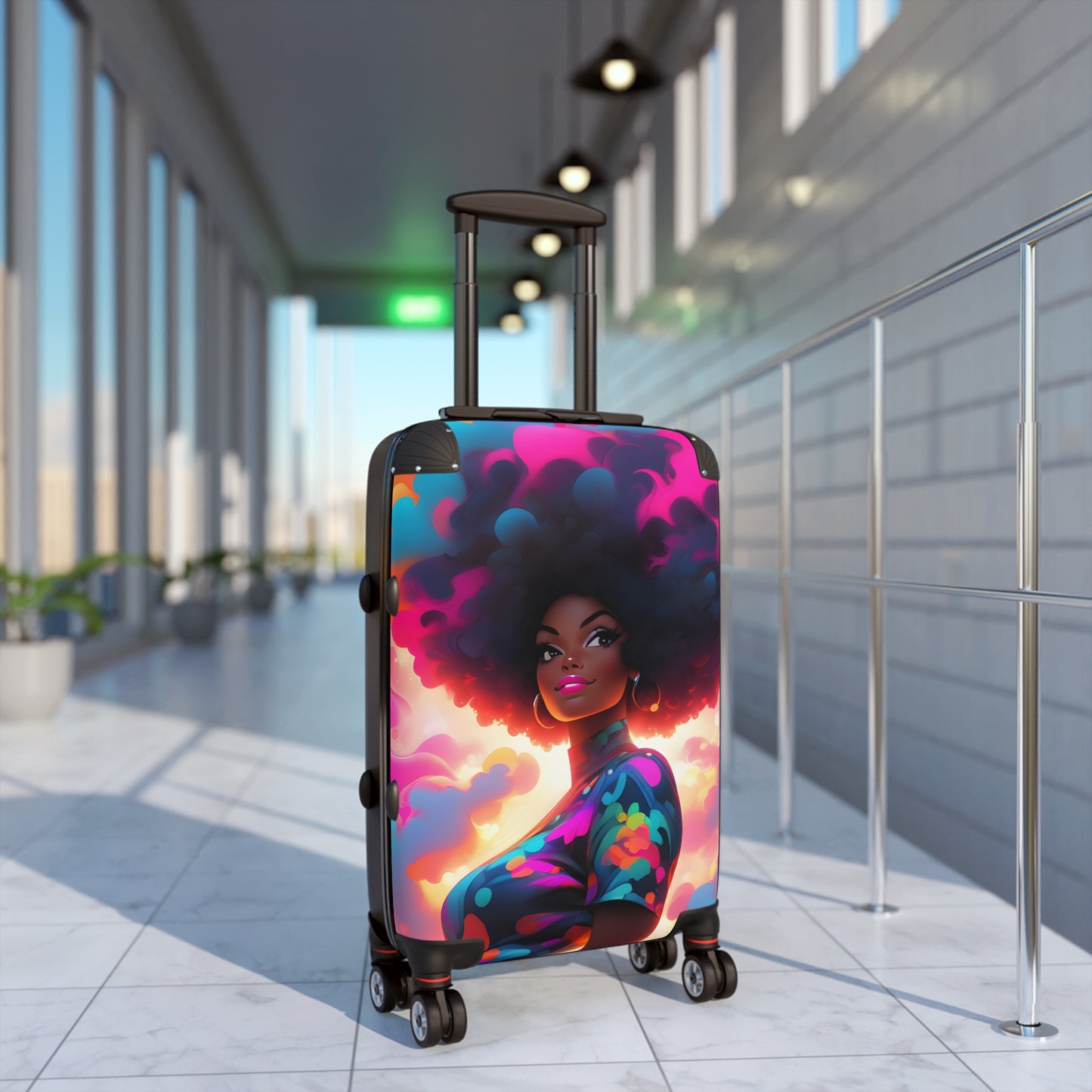 It's Going To Be A Good Day Black Woman Art Hardshell Hardside Lockable Spinner Suitcase