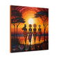 All Together Now Afrocentric Black Woman Abstract Art Canvas Wall Print