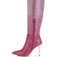 Orymple Shiny Rhinestone Studded Calf Boots - Xtreme Shopper