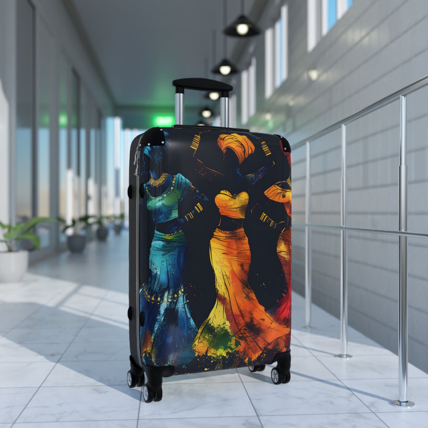 As We Dance Black Woman Art Hardshell Hardside Lockable Spinner Suitcase