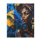 Vacation Vibes Afrocentric Black Woman Abstract Art Canvas Wall Print