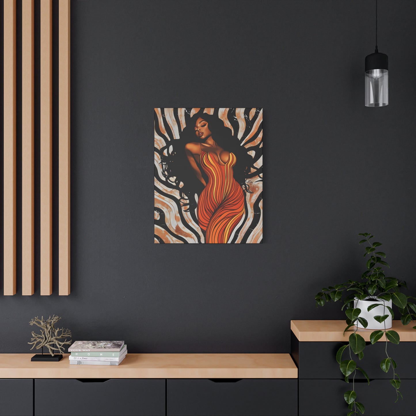 The Rhythm Is In Me Afrocentric Black Woman Art Canvas Wall Print - Xtreme Shopper