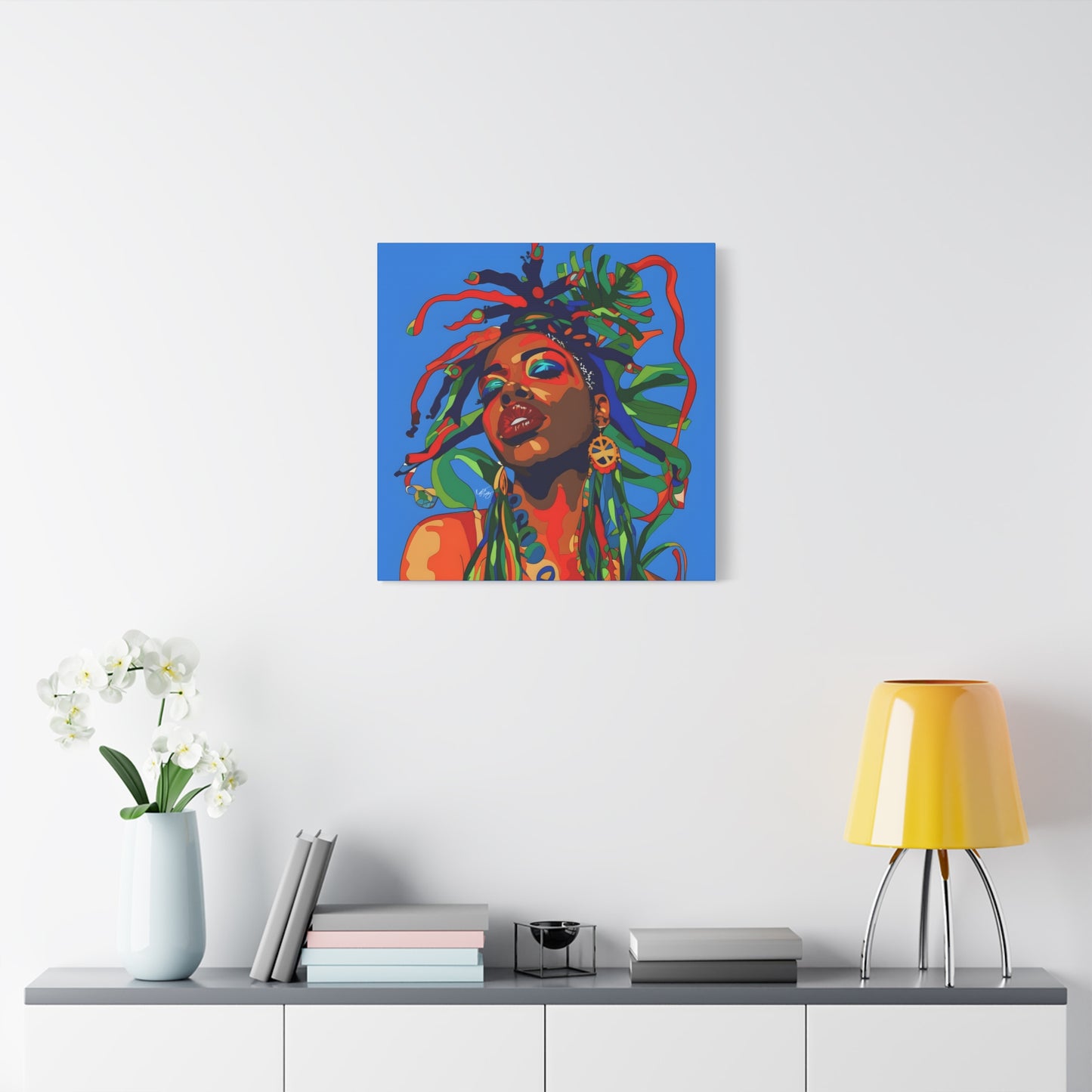 I'm Feeling It Afrocentric Black Woman Abstract Art Canvas Wall Print