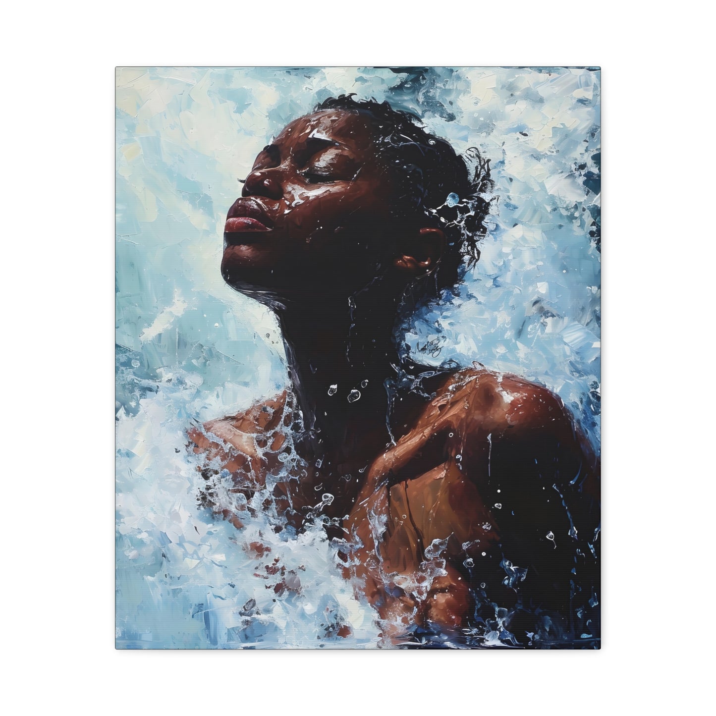 Refreshed Afrocentric Black Woman Art Canvas Wall Print