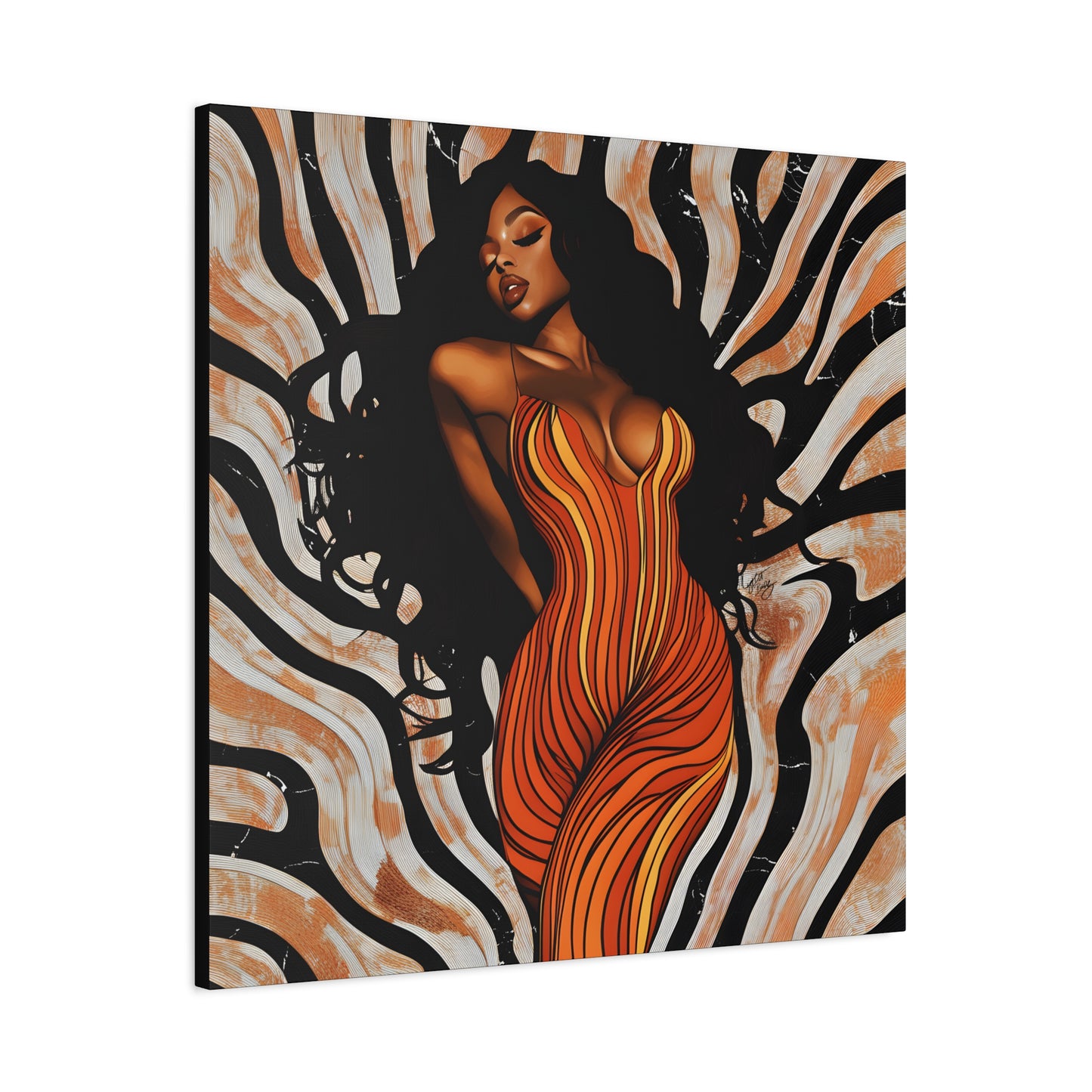 The Rhythm Is In Me Afrocentric Black Woman Art Canvas Wall Print - Xtreme Shopper