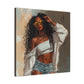 Never Let Them See You Sweat Afrocentric Black Woman Art Canvas Wall Print