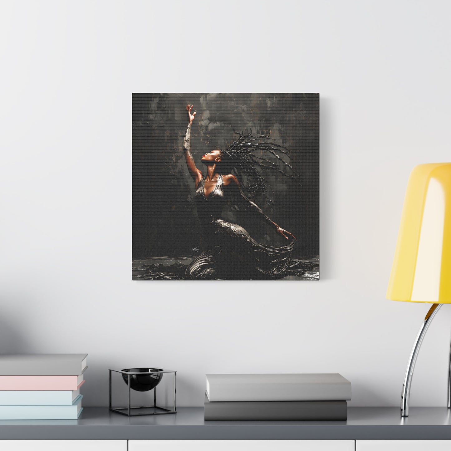Dance In The Dark Afrocentric Black Woman Art Canvas Wall Print