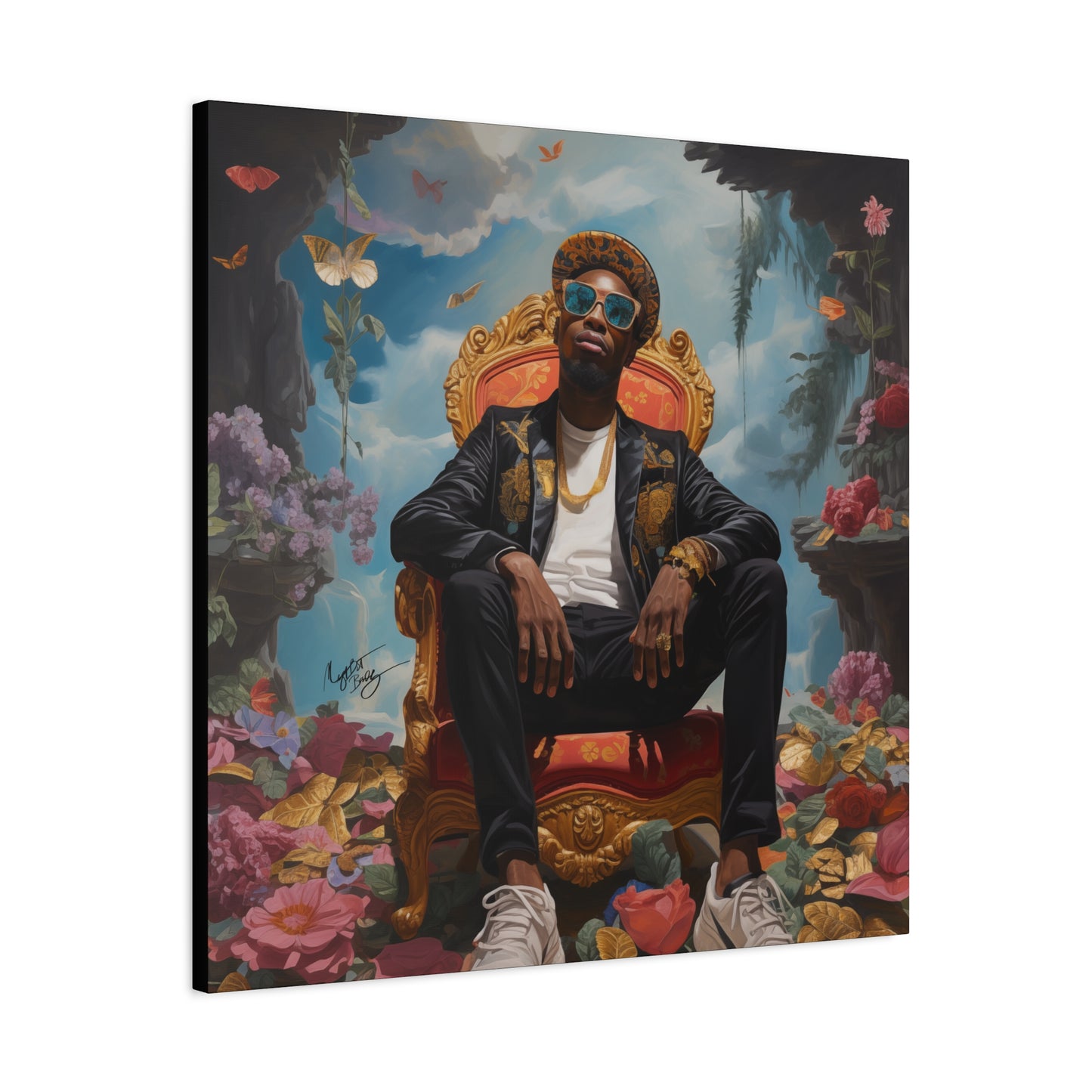 SurrealFlyism Afrocentric Black Man Art Canvas Wall Print