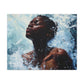Refreshed Afrocentric Black Woman Art Canvas Wall Print