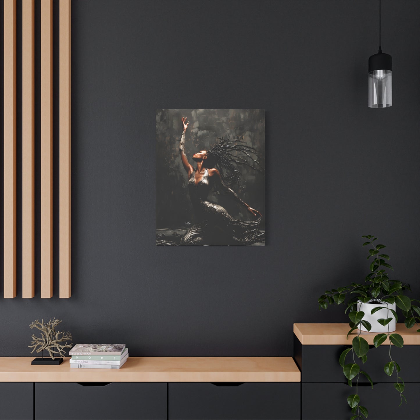 Dance In The Dark Afrocentric Black Woman Art Canvas Wall Print