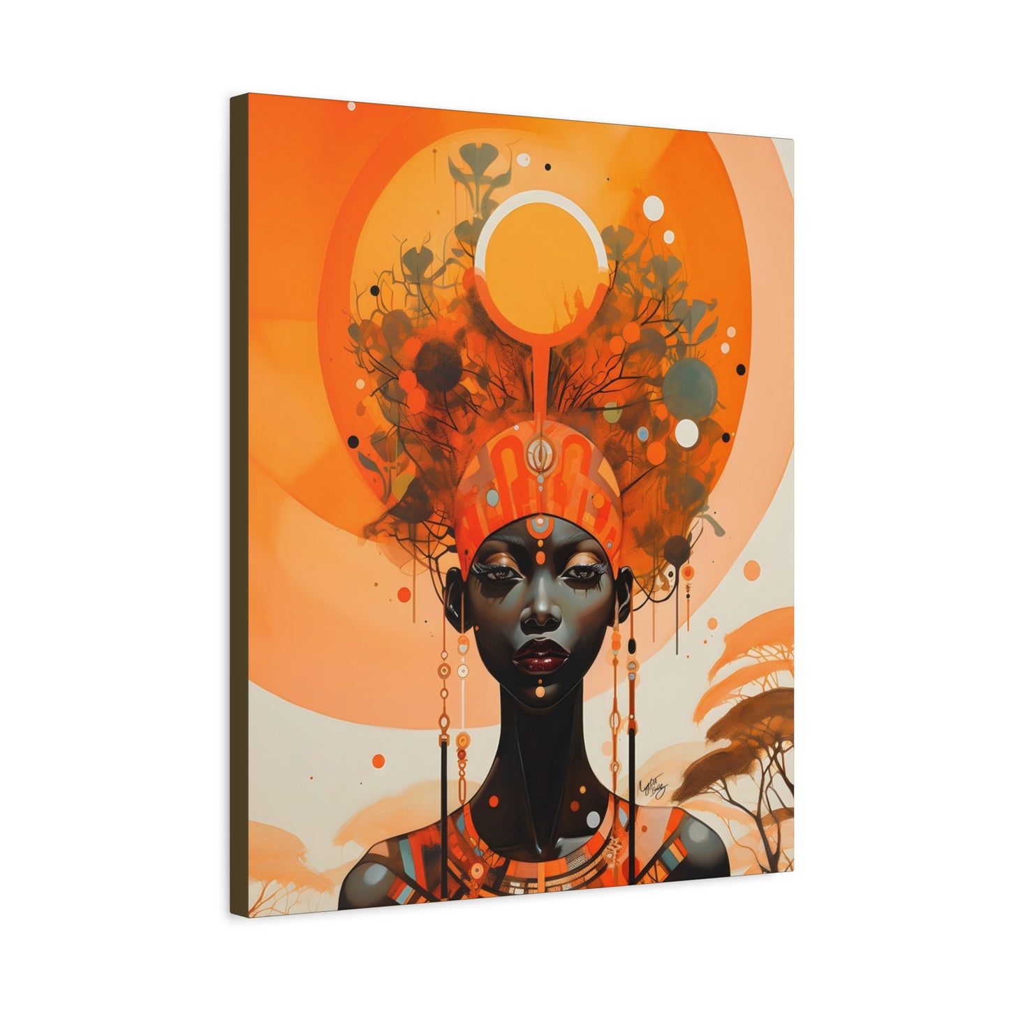 Beautiful Autumn Afternoon Black Woman Art Canvas Wall Print - Xtreme Shopper
