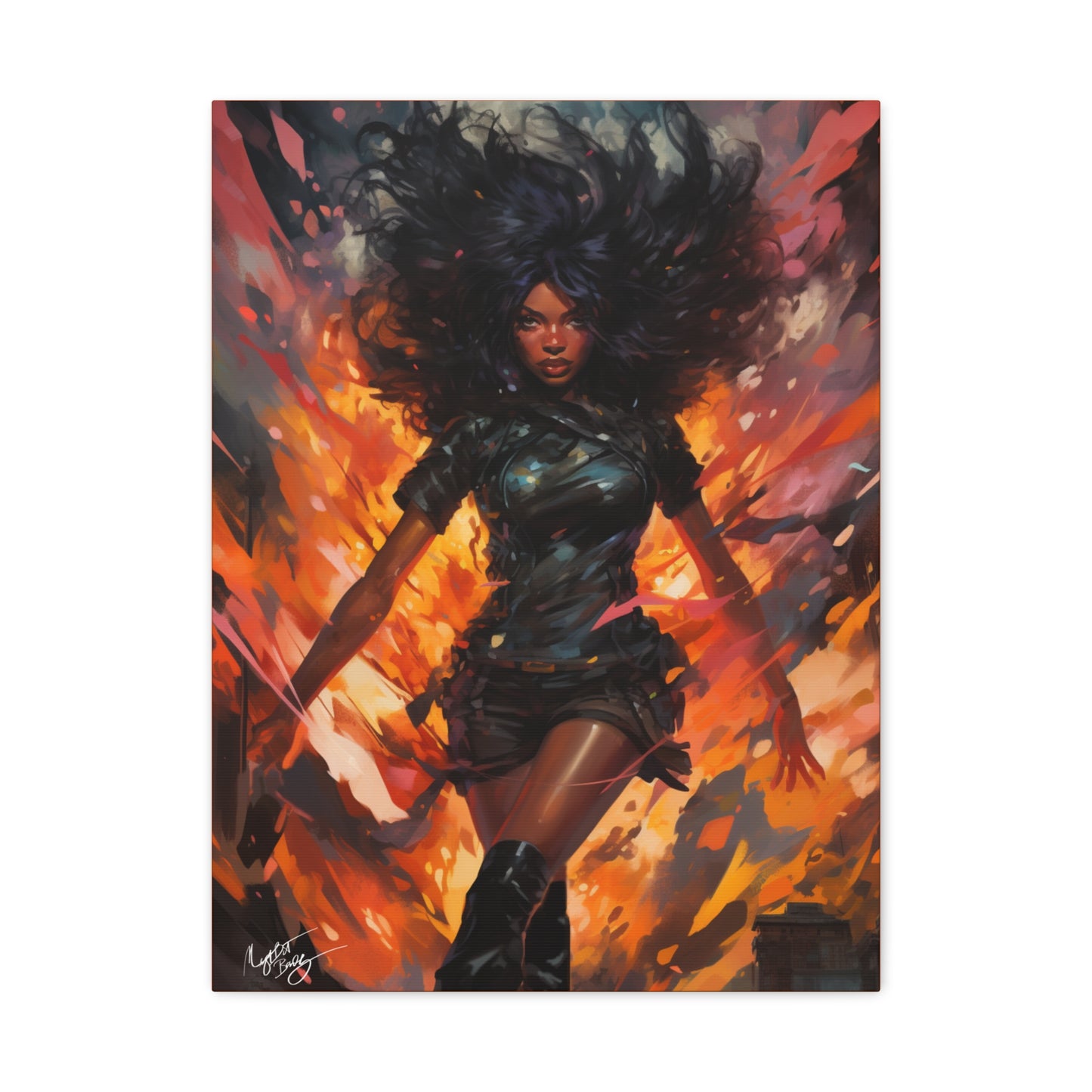 You Gonna Learn Today Gamer Fantasy Abstract Black Woman Artwork Canvas Wall Print - Xtreme Shopper