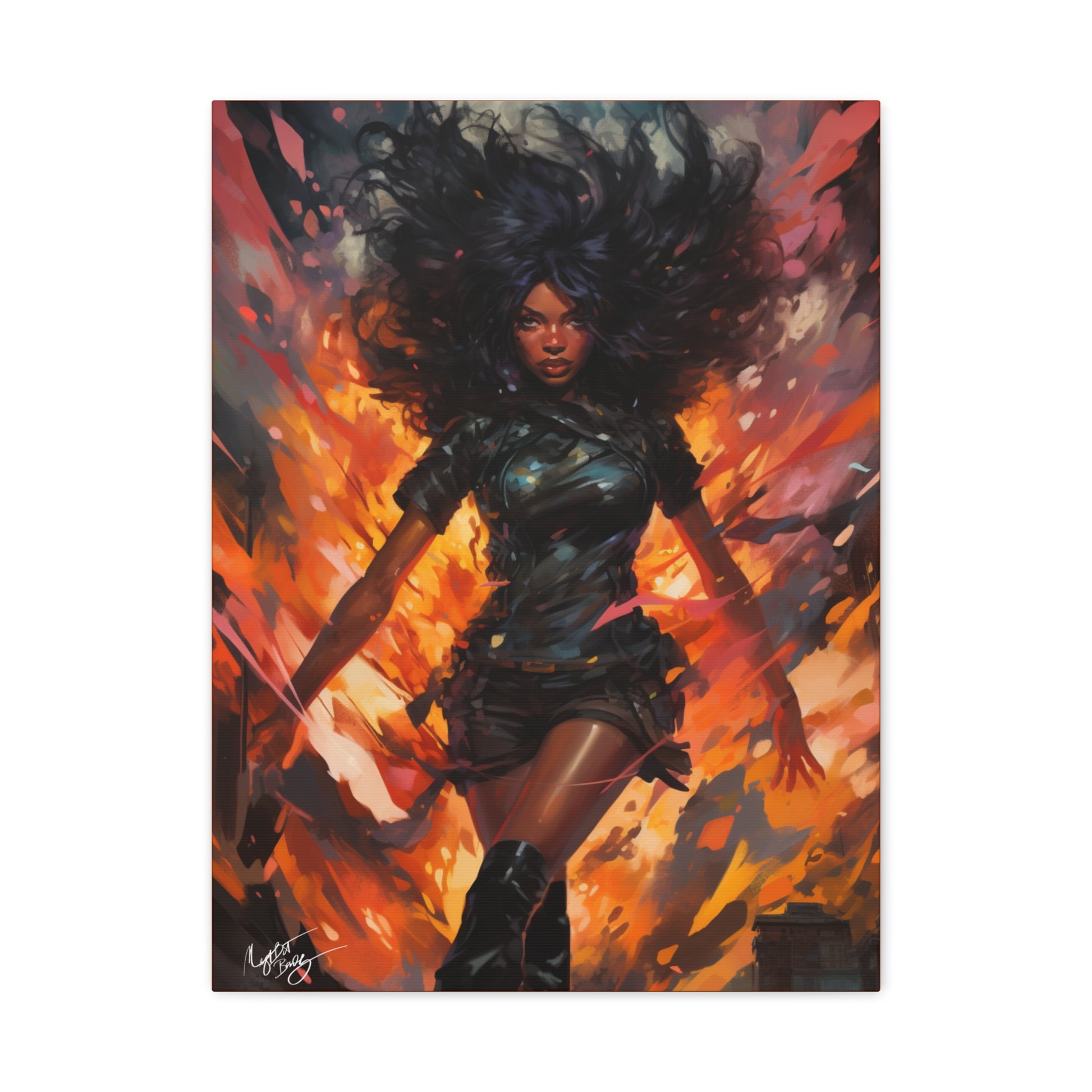 You Gonna Learn Today Gamer Fantasy Abstract Black Woman Artwork Canvas Wall Print - Xtreme Shopper