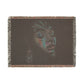 Original Makeup Afrocentric Black Woman Abstract Art Woven Throw Blanket