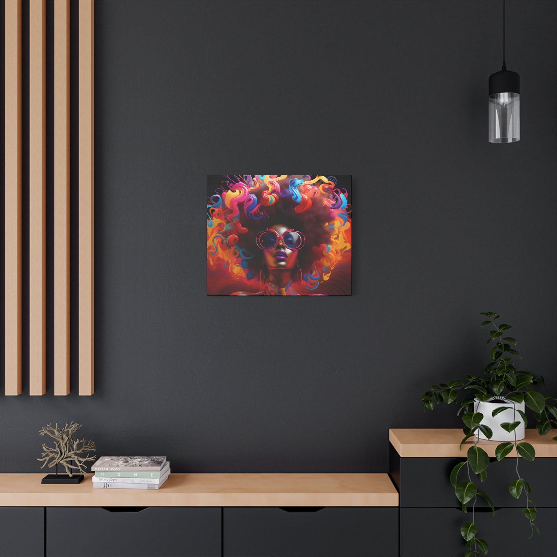 Groovy Summer Black Woman Psychedelic Themed Artwork Canvas Wall Print - Xtreme Shopper