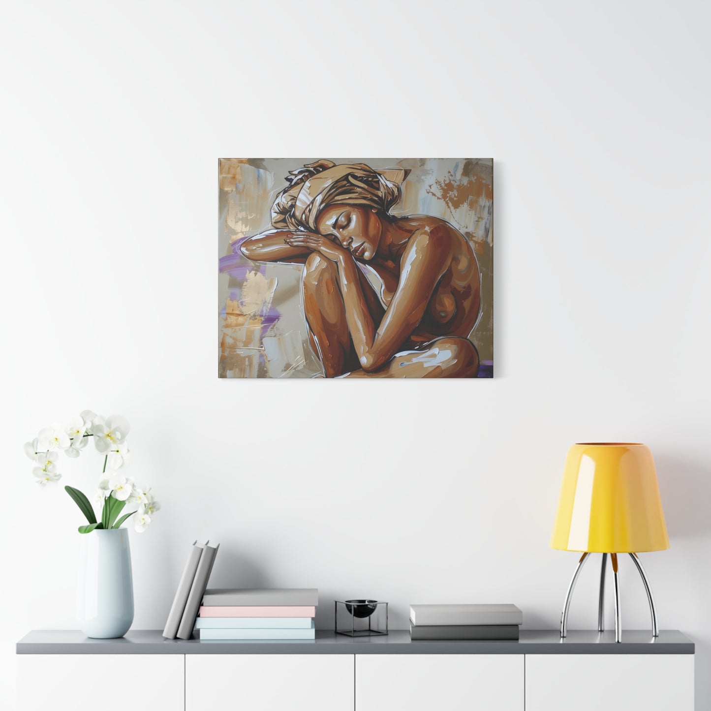 Home Alone Black Woman Art Canvas Wall Print