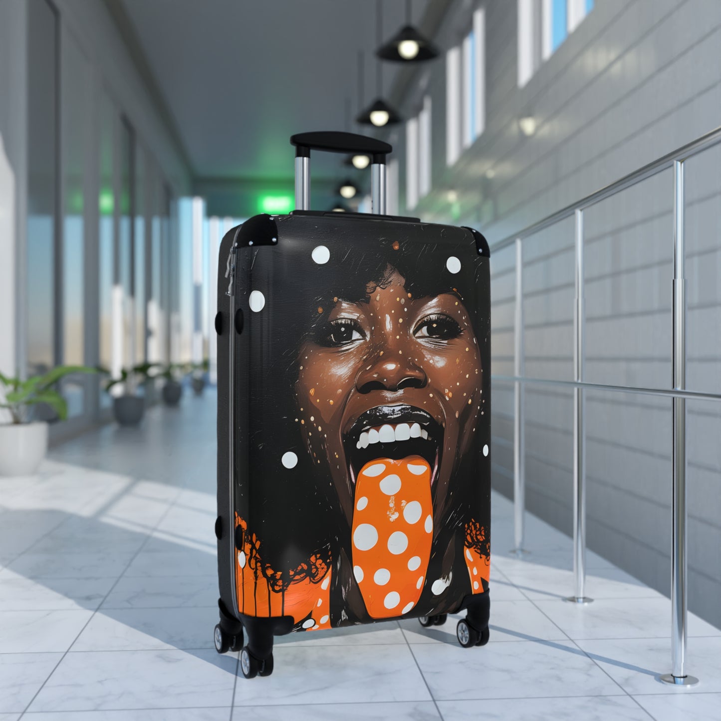 Gossip Girl Black Woman Art Hardshell Hardside Lockable Spinner Suitcase