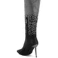 Orymple Shiny Rhinestone Studded Calf Boots - Xtreme Shopper