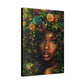 Mother Nature In Full Bloom Afrocentric Black Woman Fantasy Art Canvas Wall Print - Xtreme Shopper